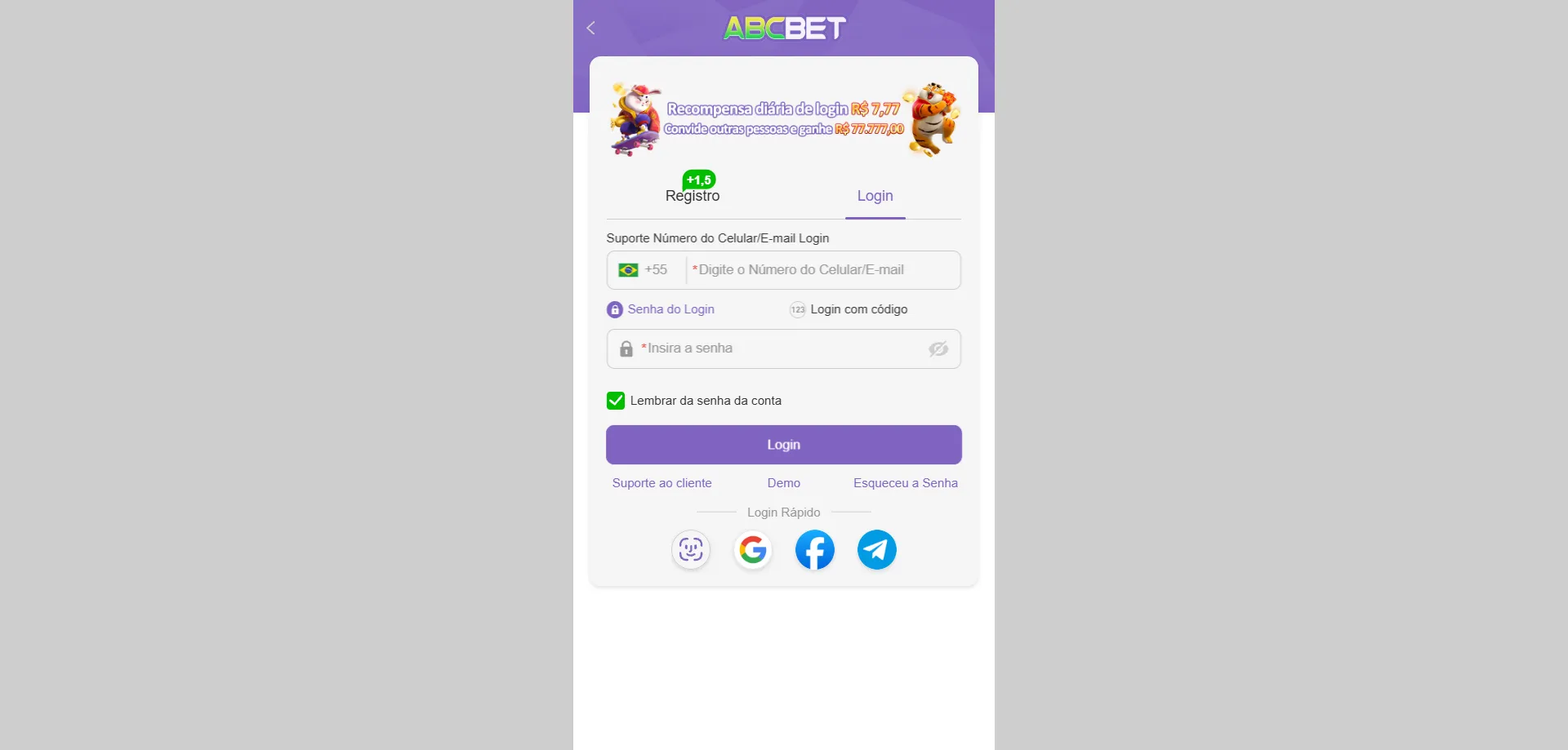 Aplicativo mobile da Abcbet Casino para jogar a qualquer hora